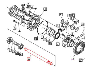 Mahindra Tractor Axle Differential Shaft 10302128000 Mahindra Direct Parts