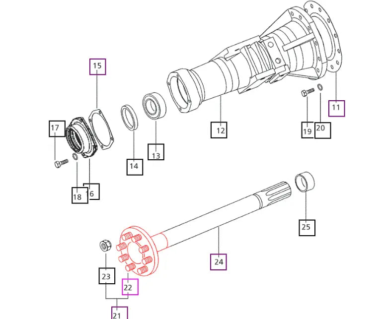 Mahindra Tractor Axle Hub Bolts 008007517B1 Mahindra Direct Parts