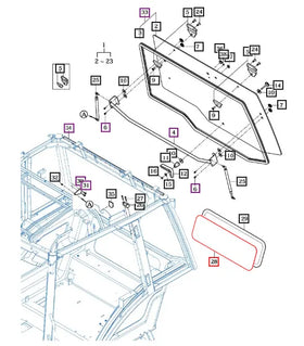 Mahindra Tractor Back Lower Glass 18507723010 Mahindra
