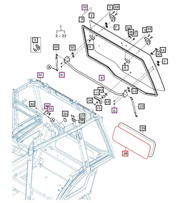 Mahindra Tractor Back Lower Glass 18507723010 Mahindra