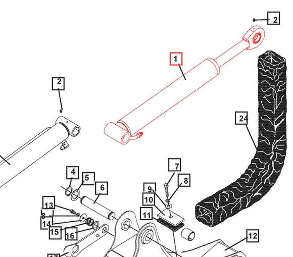 Mahindra Tractor Backhoe Boom Cylinder ATI105322 Mahindra Direct Parts
