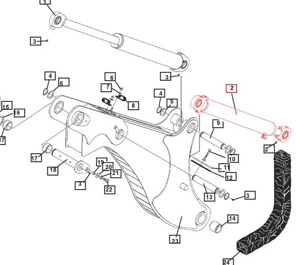 Mahindra Tractor Backhoe Boom Cylinder ATI113530 Mahindra Direct Parts
