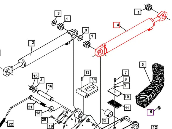 Mahindra Tractor Backhoe Boom Cylinder ATI86231 Mahindra Direct Parts