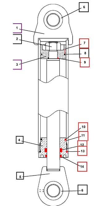 Mahindra Tractor Backhoe Boom Cylinder Seal Kit ATI45550 Mahindra Direct Parts