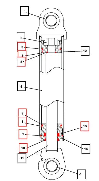 Mahindra Tractor Backhoe Boom Cylinder Seal Kit ATI45618 Mahindra Direct Parts