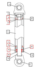Mahindra Tractor Backhoe Boom Cylinder Seal Kit ATI45618 Mahindra Direct Parts