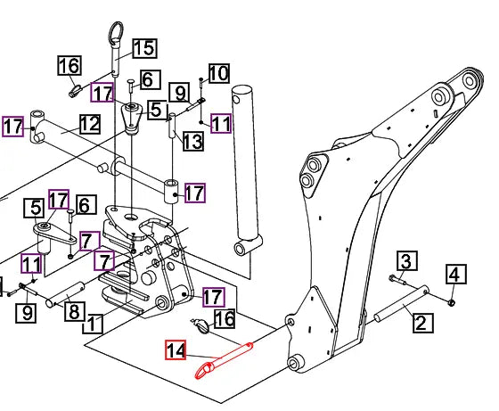 Mahindra Tractor Backhoe Boom Lock Pin C BT19-004090 Mahindra Direct Parts