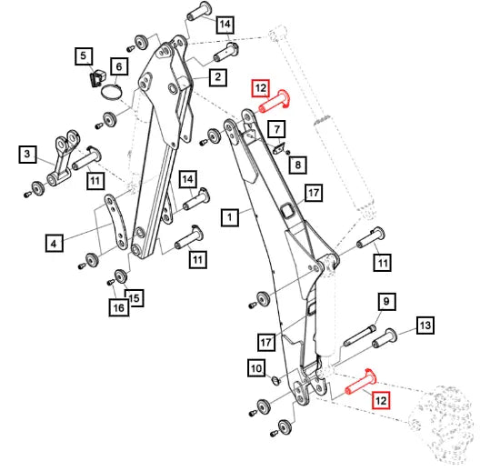Mahindra Tractor Backhoe Boom Pin 30x147 60033598ALO Mahindra Direct Parts
