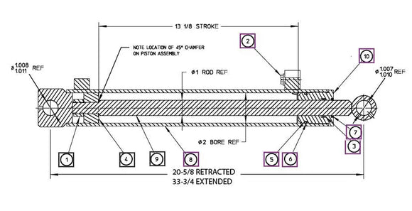Mahindra Tractor Backhoe Bucket Cylinder AME000234 Mahindra Direct Parts