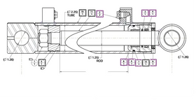 Mahindra Tractor Backhoe Bucket Cylinder AME000283 Mahindra Direct Parts