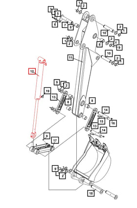 Mahindra Tractor Backhoe Bucket Cylinder Assembly ATI121070 Mahindra Direct Parts