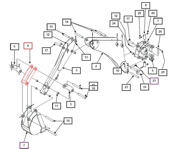Mahindra Tractor Backhoe Bucket Link KMW67091020 Mahindra Direct Parts