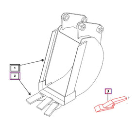 Mahindra Tractor Backhoe Bucket Tooth KMW67021002 Mahindra Direct Parts