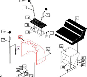 Mahindra Tractor Backhoe Console Cover With Decals ATI106360 Mahindra Direct Parts