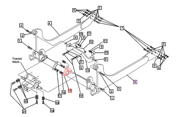 Mahindra Tractor Backhoe Cross Member KMW68012068 Mahindra Direct Parts