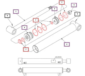 Mahindra Tractor Backhoe Cylinder Seal Kit KMW05902095 Mahindra Direct Parts