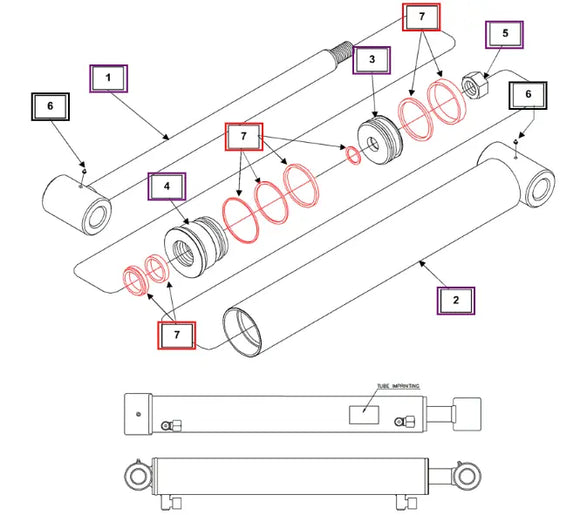Mahindra Tractor Backhoe Cylinder Seal Kit KMW05902095 Mahindra Direct Parts