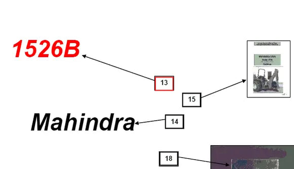 Mahindra Tractor Backhoe Decal 1526B KMW05953254 Mahindra Direct Parts