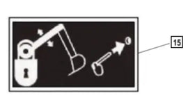 Mahindra Tractor Backhoe Decal - Boom Lock KMW05953328 Mahindra Direct Parts