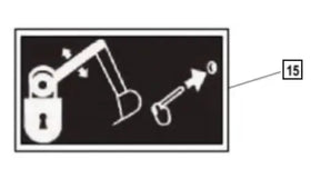 Mahindra Tractor Backhoe Decal - Boom Lock KMW05953328 Mahindra Direct Parts