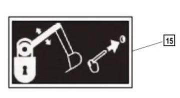 Mahindra Tractor Backhoe Decal - Boom Lock KMW05953328 Mahindra Direct Parts