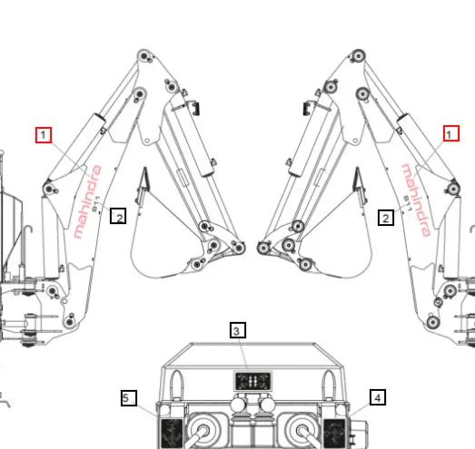 Mahindra Tractor Backhoe Decal Brand Mahindra 60088262ALO Mahindra Direct Parts