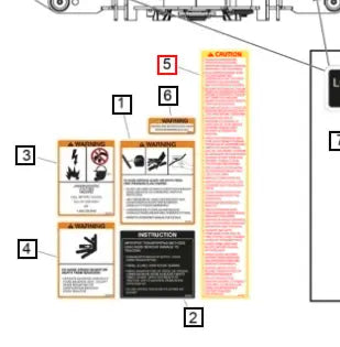 Mahindra Tractor Backhoe Decal Caution 60088663ALO Mahindra Direct Parts