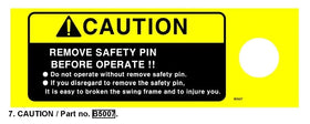 Mahindra Tractor Backhoe Decal - Caution ANSB5007 Mahindra Direct Parts