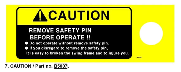 Mahindra Tractor Backhoe Decal - Caution ANSB5007 Mahindra Direct Parts