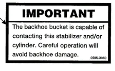 Mahindra Tractor Backhoe Decal - Important KMW05953060 Mahindra Direct Parts