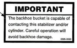 Mahindra Tractor Backhoe Decal - Important KMW05953060 Mahindra Direct Parts