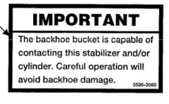 Mahindra Tractor Backhoe Decal - Important KMW05953060