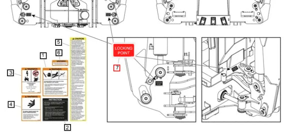 Mahindra Tractor Backhoe Decal - Locking Point 60088440ALO Mahindra Direct Parts