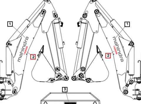 Mahindra Tractor Backhoe Decal - Model 1626B 60105571ALO Mahindra Direct Parts