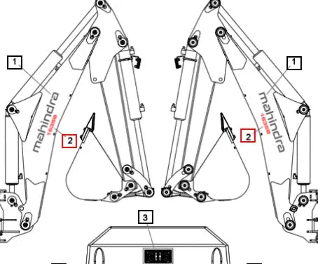 Mahindra Tractor Backhoe Decal - Model 1635B 60105572ALO Mahindra Direct Parts
