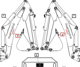 Mahindra Tractor Backhoe Decal - Model 1635B 60105572ALO Mahindra Direct Parts
