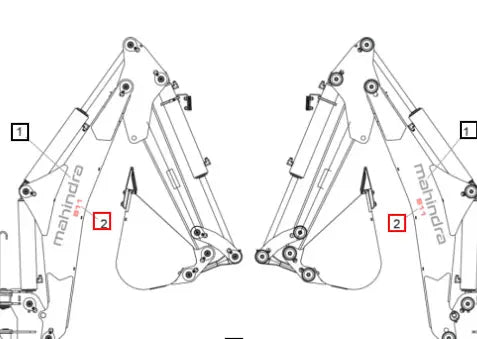 Mahindra Tractor Backhoe Decal Model B11 60090272ALO Mahindra Direct Parts