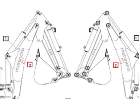 Mahindra Tractor Backhoe Decal Model B11 60090272ALO Mahindra Direct Parts