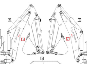 Mahindra Tractor Backhoe Decal Model B21 60090273ALO Mahindra Direct Parts