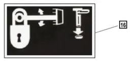 Mahindra Tractor Backhoe Decal - Swing Lock KMW05953329 Mahindra Direct Parts