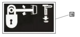 Mahindra Tractor Backhoe Decal - Swing Lock KMW05953329 Mahindra Direct Parts