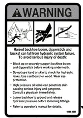Mahindra Tractor Backhoe Decal - Warning KMW05953065