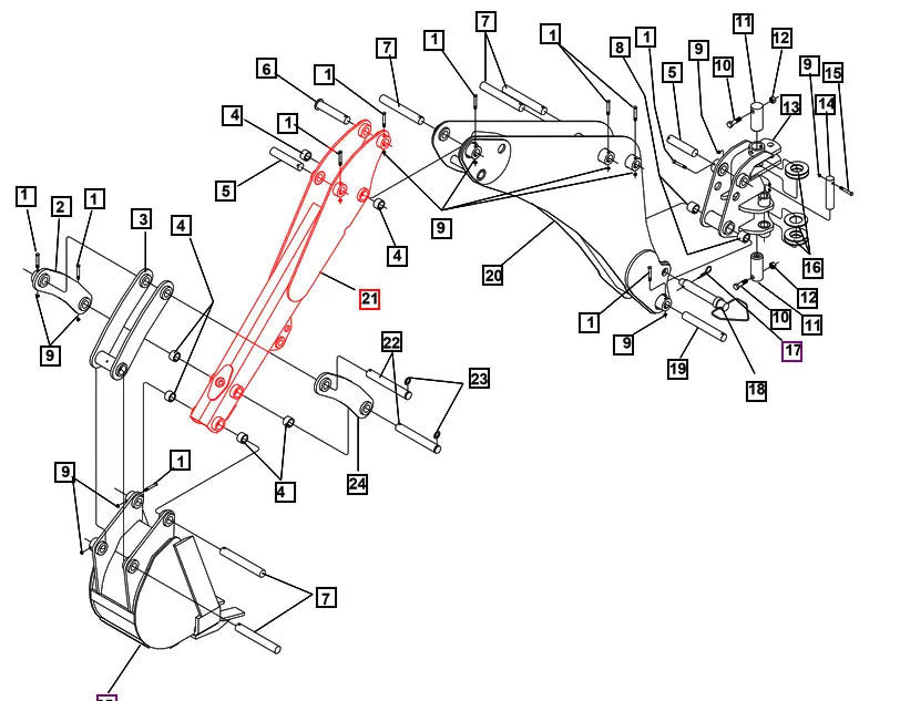 Mahindra Tractor Backhoe Dipper Beam KMW63001007 Mahindra