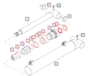 Mahindra Tractor Backhoe Dipper / Tilt Cylinder Seal Kit KMW05902041 Mahindra Direct Parts