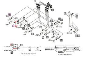 Mahindra Tractor Backhoe Hose With Sleeve 114" AME017213 Mahindra