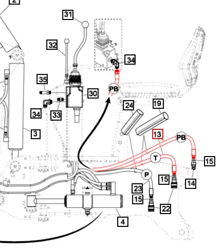 Mahindra Tractor Backhoe Hydraulic Hose 2000mm 60106948ALO Mahindra Direct Parts