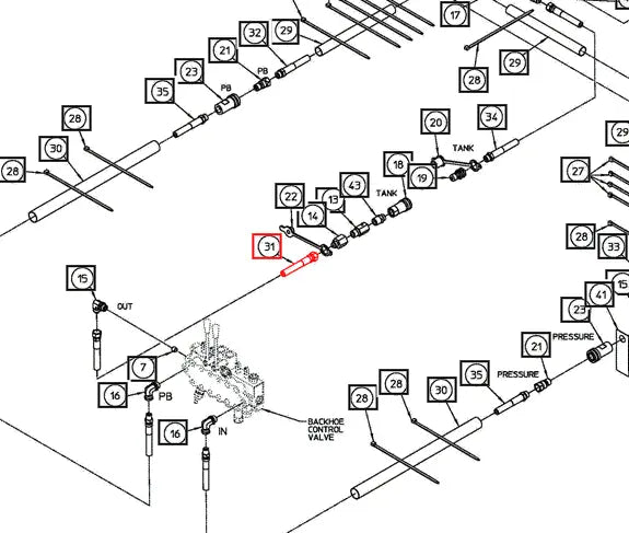 Mahindra Tractor Backhoe Hydraulic Hose 3/8x48 AME017337 Mahindra Direct Parts