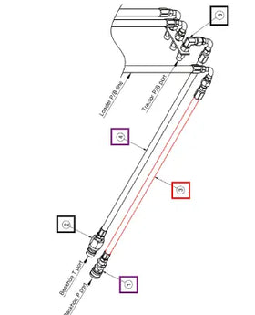 Mahindra Tractor Backhoe Hydraulic Hose ANS3P81-2000 Mahindra Direct Parts