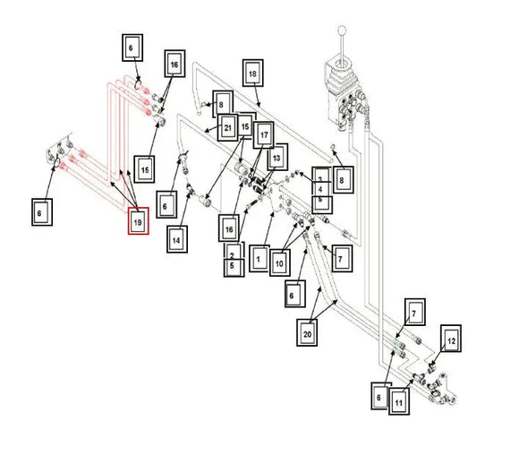 Mahindra Tractor Backhoe Hydraulic Hose Assembly KMW05822106508036 Mahindra Direct Parts
