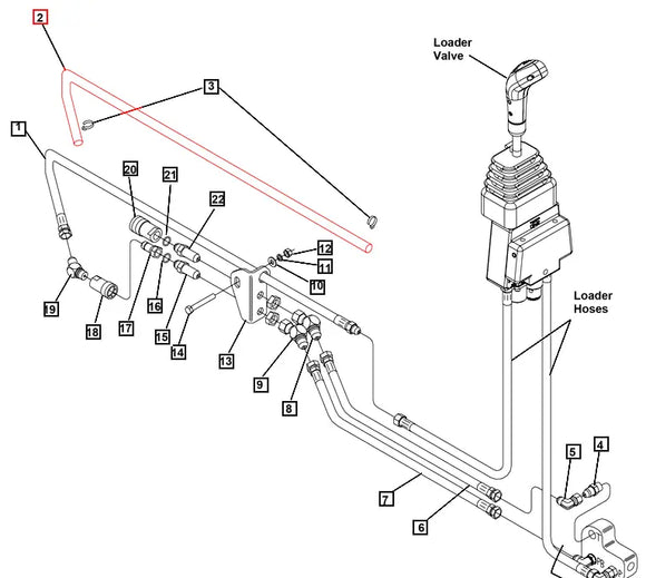 Mahindra Tractor Backhoe Hydraulic Hose Cover KMW05542126 Mahindra Direct Parts